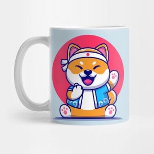 Cute Shiba Inu Dog With Japanese Costume Cartoon Mug